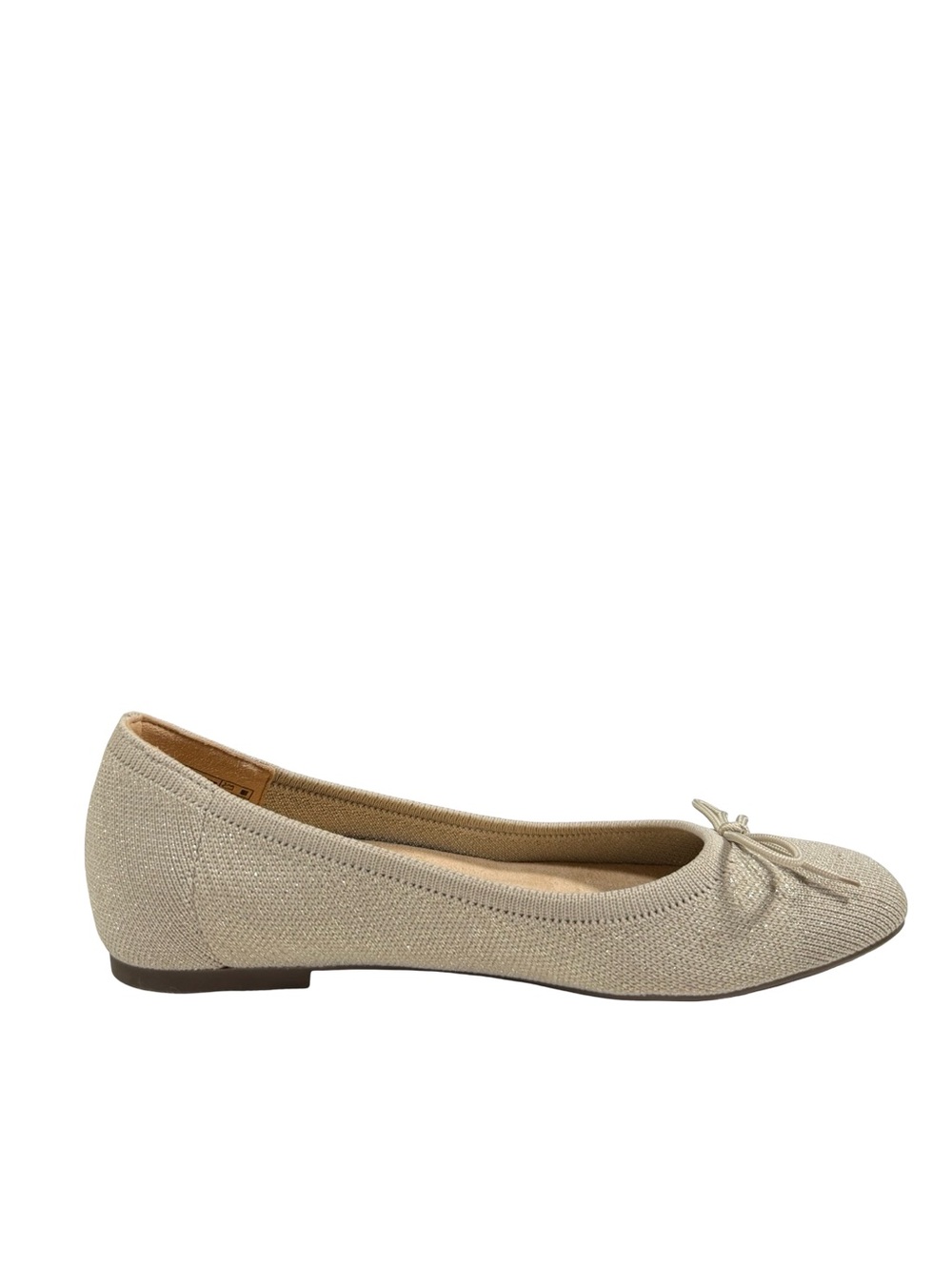 Vionic Klara Knit Ballet Flats Womens Sz 6 oatmeal Shimmer Comfort Orthotic Bow - Picture 7 of 11